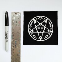 Ouija Planchette Pentagram Symbol Satanic Goth Sew-on Patches - Thumbnail 1