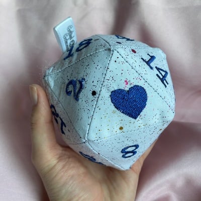 Rainbow glitter small plush d20