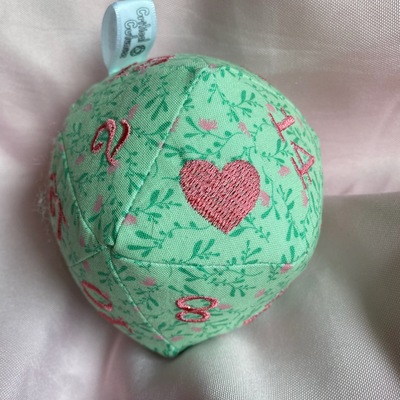 Pink and green flowers small plush d20