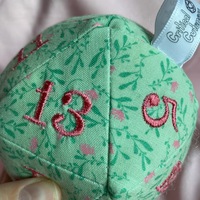 Pink and Green Flowers Small Plush D20 - Thumbnail 2