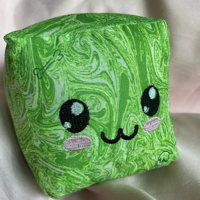 Swirly green jellycube plushie