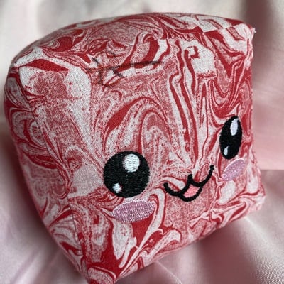 Swirly red jellycube plushie