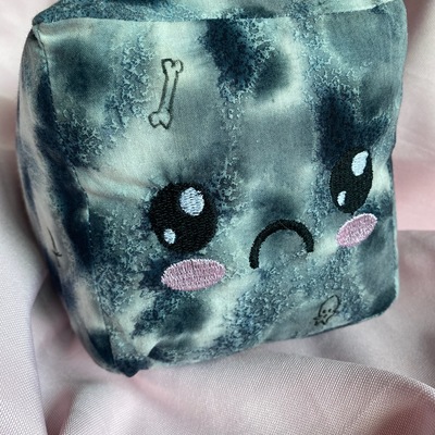 Black and white jellycube plushie