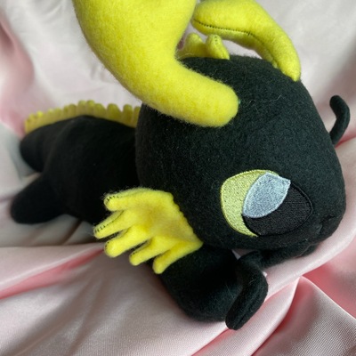 Black/yellow eastern dragon plushie