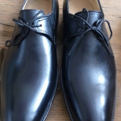Black chukka lace up handmade dress shoes for men