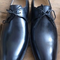 Black Chukka Lace Up Handmade Dress Shoes For Men - Thumbnail 1