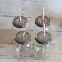 12 Daisy Cut Mason Jar Lids | Pewter - Thumbnail 2