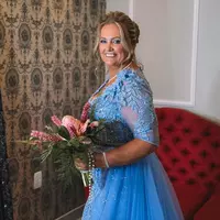  Sky Blue Mermaid The Bride /Groom Dresses Lace Beaded Evening Prom Formal Party Birthday Celebrity Mother Of Groom Gowns Dress  - Thumbnail 4