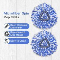 Spin Mop Refill Compatible with 2-Tank Ocedar Spin Mop Head Refill Accessory EasyWring Rinseclean Microfiber Mop Replacemet Refills Pack of 6 - Thumbnail 2