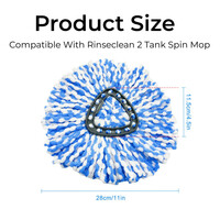 Spin Mop Refill Compatible with 2-Tank Ocedar Spin Mop Head Refill Accessory EasyWring Rinseclean Microfiber Mop Replacemet Refills Pack of 4 - Thumbnail 6