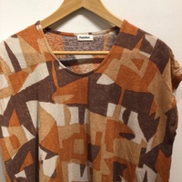 Plantation orange patterned dress - Thumbnail 1