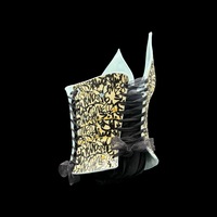 Street Art 3 piece wearable ceramic corset by: Nicole Moan  - Thumbnail 5