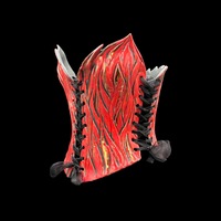 Red fire with 23K Gold wearable ceramic corset by: Nicole Moan - Thumbnail 1