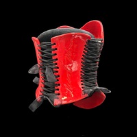 Red Tatas wearable ceramic corset by: Nicole Moan  - Thumbnail 5