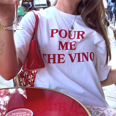 Free shipping-pour me the vino tee - Thumbnail 2