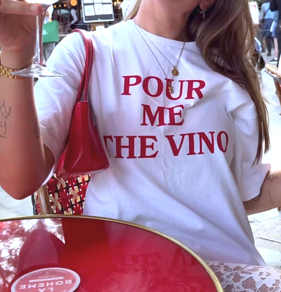 Free Shipping-POUR ME THE VINO TEE