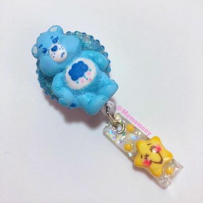 Care bears 80s grumpy clay badge reel 