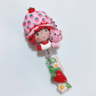 Strawberry shortcake 80s kawaii badge reel