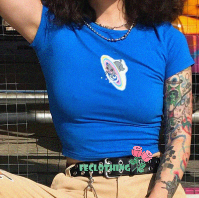 (NO REFUND AND EXCHANGE)Round neck short sleeve animal print breathable T-shirt