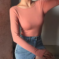 (NO REFUND AND EXCHANGE)Large U-neck long-sleeved cleansing bodysuit - Thumbnail 3