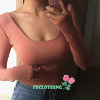 (NO REFUND AND EXCHANGE)Large U-neck long-sleeved cleansing bodysuit - Thumbnail 1