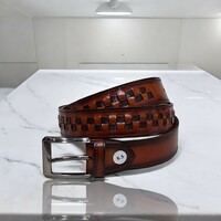 Men's  handmade leather belt - Thumbnail 1