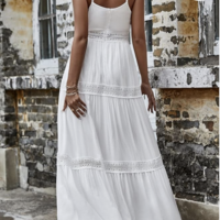 Boho Wedding Dresses Bridal Gown with Lace - Thumbnail 1