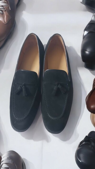 Black Loafers formal handmade dress shoes for mens