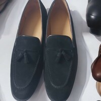 Black Loafers formal handmade dress shoes for mens - Thumbnail 1