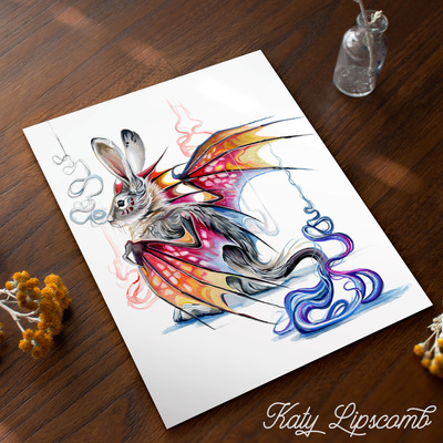 Rabbit dragon - print