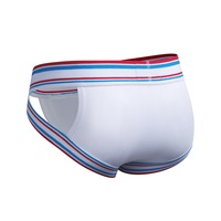 3PK Mesh gauze men's sexy underwear mesh holes quick-dry cut-out briefs underpants White JM388 - Thumbnail 1