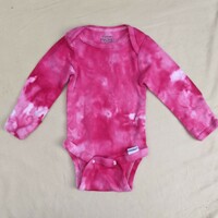 Newborn baby bodysuit tie dye pink fuchsia  - Thumbnail 4