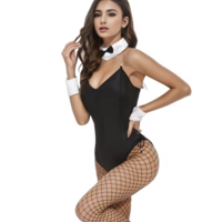 Sexy Halloween Bunny Girl Costume Pink or Black with accessories - Thumbnail 6