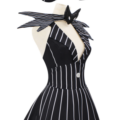 Halloween Sexy Jack Skellington Dress Costume 