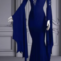 Mistress Long Gothic Dress Costume  - Thumbnail 2