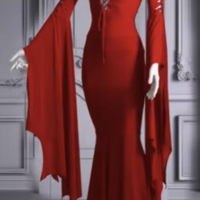 Mistress Long Gothic Dress Costume  - Thumbnail 3