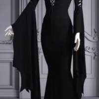 Mistress Long Gothic Dress Costume  - Thumbnail 4