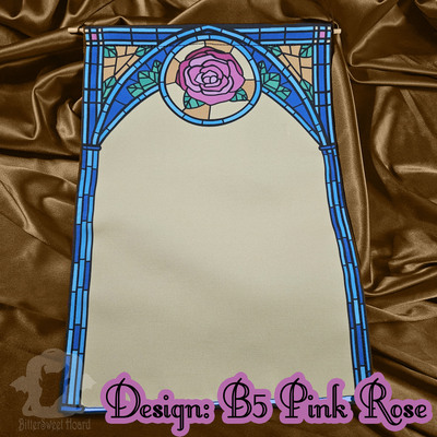 Rose stained glass pin banner - multiple colorways