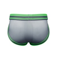 Wholesale 3PK mesh gauze men's sexy underwear mesh holes quick-dry cut-out briefs underpants Gray JM388 - Thumbnail 2