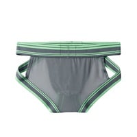 Wholesale 3PK mesh gauze men's sexy underwear mesh holes quick-dry cut-out briefs underpants Gray JM388 - Thumbnail 4