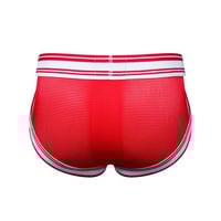 3PK Sexy men's underwear lingerie mesh holes quick-dry cut-out briefs underpants Red JM388 - Thumbnail 2