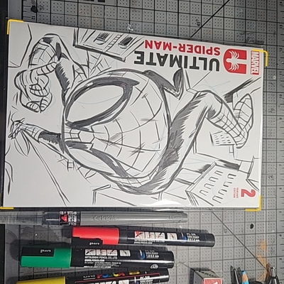 Ultimate spider-man ink blank sketch cover
