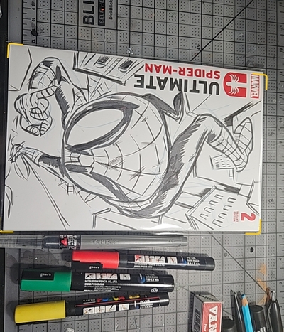 Ultimate SPIDER-MAN INK blank sketch cover