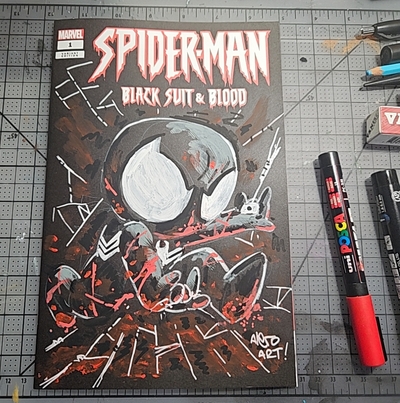 SPIDER-MAN BLACK SUIT & BLOOD INK blank sketch cover
