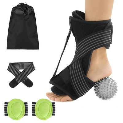 Plantar fasciitis night splint adjustable foot orthotic brace support achilles tendonitis ankle pain relief hard spiky massage ball 2 arch support ban
