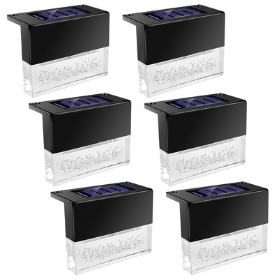 6pcs solar powered deck lights outdoor acrylic bubbles decorative step fence lamp ip55 waterproof warm white/color changing night lights for patio gar