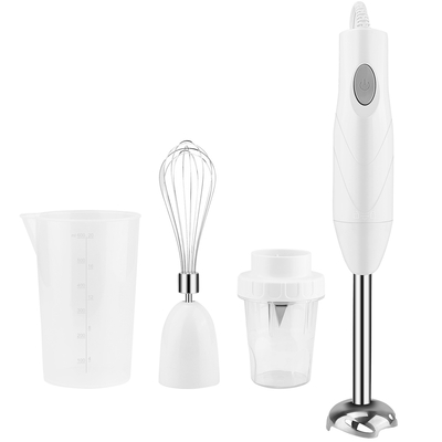 3-in-1 immersion hand blender multifunctional stick blender mixer grinder w/ stirring steel blades 600ml mixing beaker milk frother egg-whisk for baby
