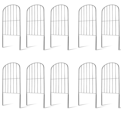 10pcs decorative garden fence rustproof iron wire arched fence animal barrier border 12.59  width 23.93  length for yard landscape patio outdoor decor