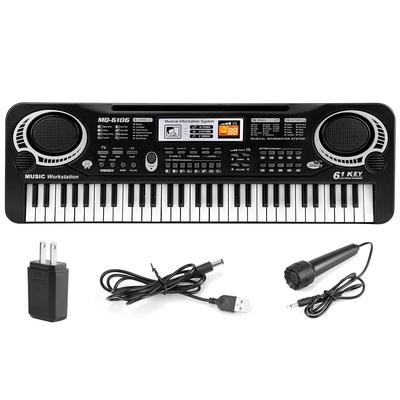 61 keys digital music electronic keyboard electric piano musical instrument kids learning keyboard w/ microphone for beginners kids girls boys adults