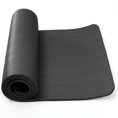 0.6-inch thick yoga mat anti-tear high density nbr exercise mat anti-slip fitness mat for pilates workout cushion w/carrying strap storage bag-black